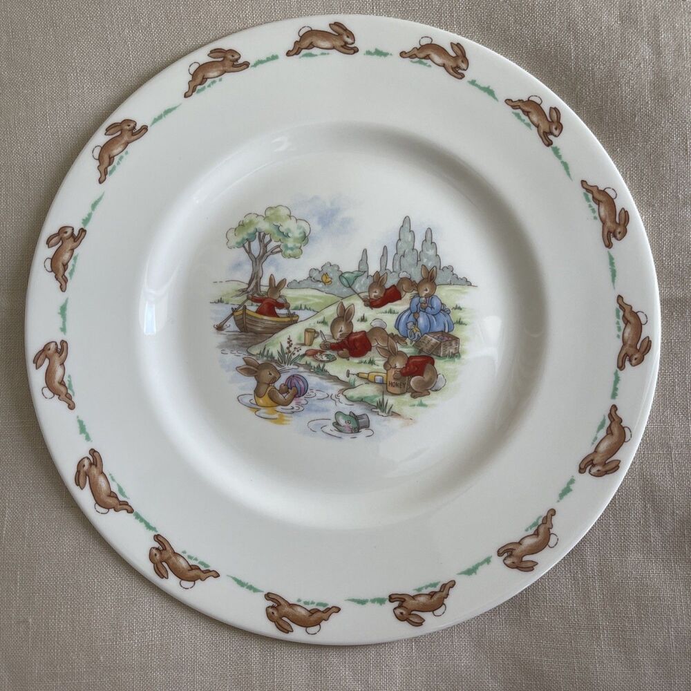 Easter Bunnykins Royal Doulton Child’s Plate England Picnic Fine Bone China